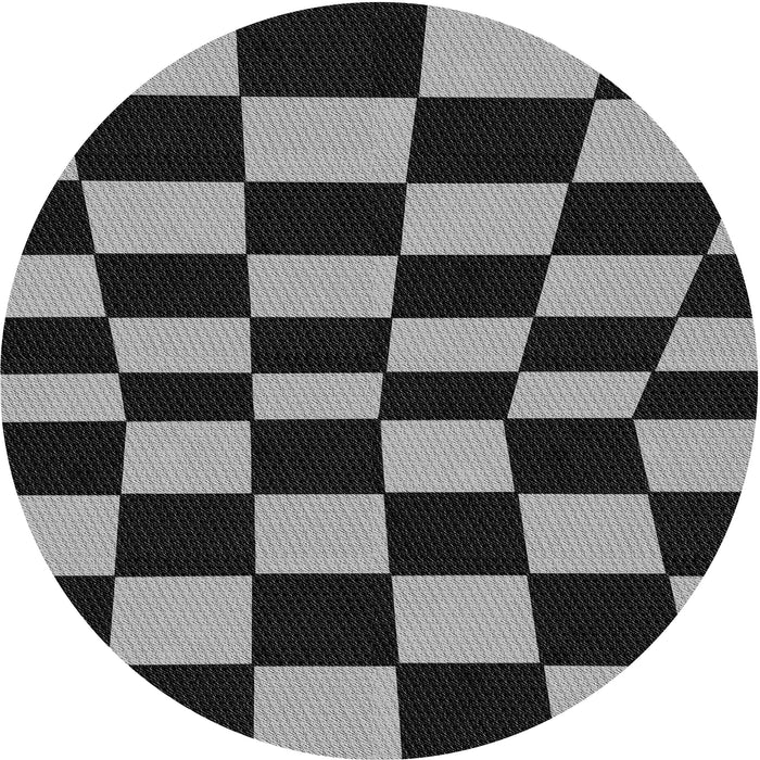 Square Patterned Midnight Gray Rug, pat3414gry