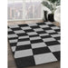 Patterned Midnight Gray Rug in Family Room, pat3414gry