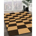 Patterned Black Brown Rug in Family Room, pat3414org