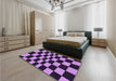 Patterned Purple Rug in a Bedroom, pat3414pur