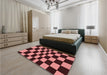 Patterned Red Rug in a Bedroom, pat3414rd