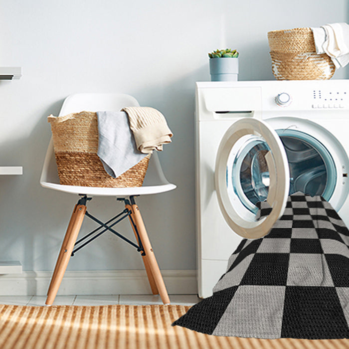 Machine Washable Transitional Midnight Gray Rug in a Washing Machine, wshpat3414