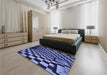 Patterned Sky Blue Rug in a Bedroom, pat3415blu