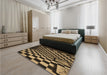 Patterned Caramel Brown Rug in a Bedroom, pat3415brn