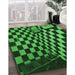 Machine Washable Transitional Dark Forest Green Rug in a Family Room, wshpat3415grn