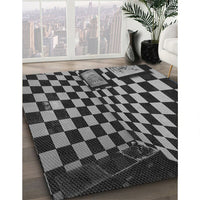 Patterned Charcoal Black Rug, pat3415gry