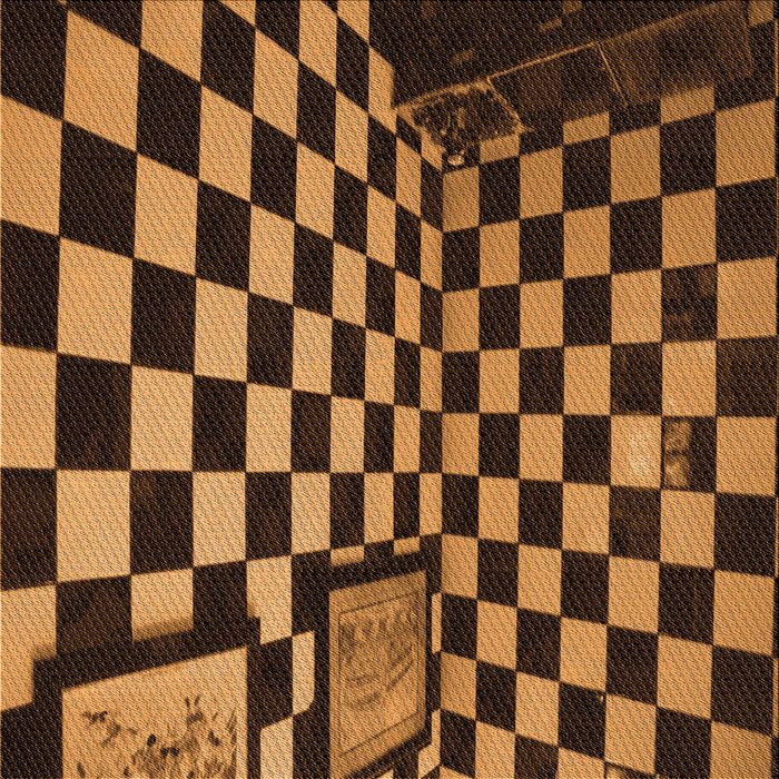 Round Patterned Orange Rug, pat3415org