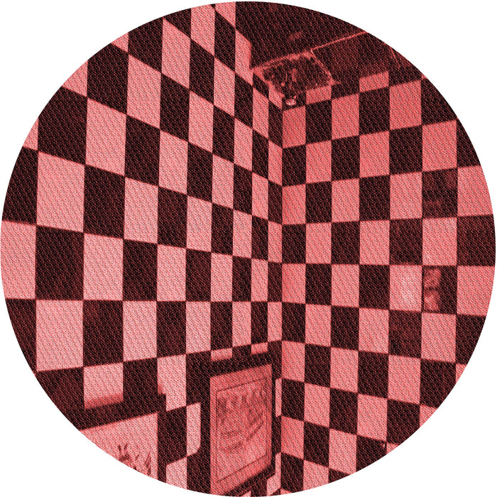 Square Patterned Red Rug, pat3415rd