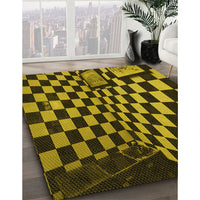 Patterned Black Brown Rug, pat3415yw