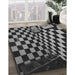 Patterned Dark Gray Novelty Rug in Family Room, pat3415