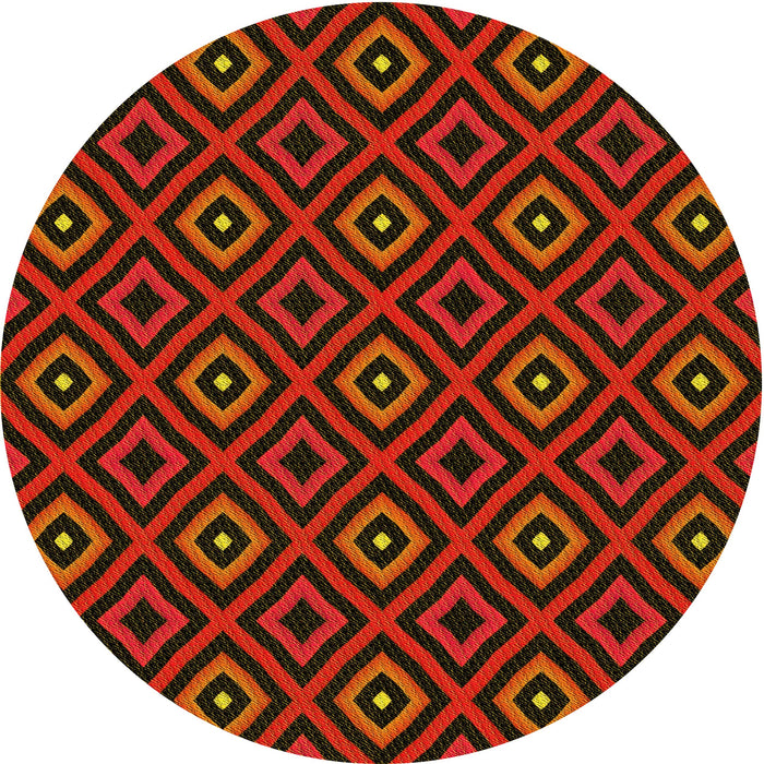 Square Machine Washable Transitional Cranberry Red Rug in a Living Room, wshpat3416yw