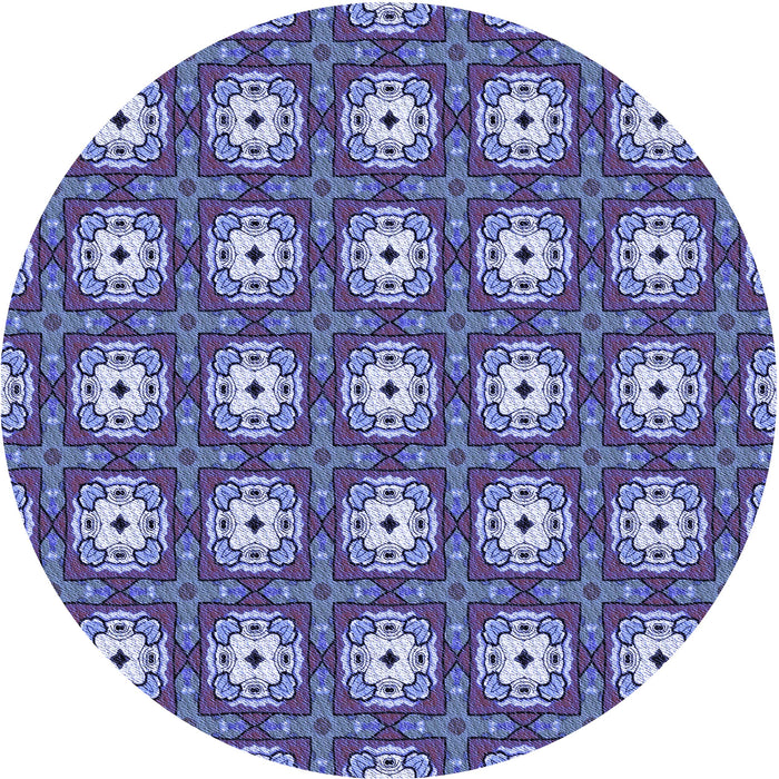 Square Patterned Denim Blue Rug, pat3417blu