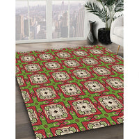 Patterned Fire Brick Red Rug, pat3417brn