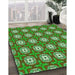 Machine Washable Transitional Antique Bronze Green Rug in a Family Room, wshpat3417grn