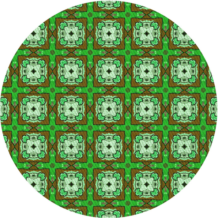 Square Patterned Antique Bronze Green Rug, pat3417grn