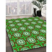 Patterned Antique Bronze Green Rug, pat3417grn