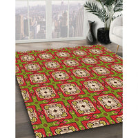 Patterned Metallic Gold Rug, pat3417org