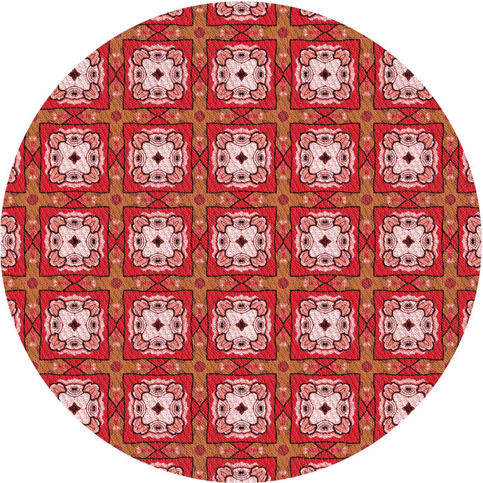 Square Patterned Orange Rug, pat3417rd