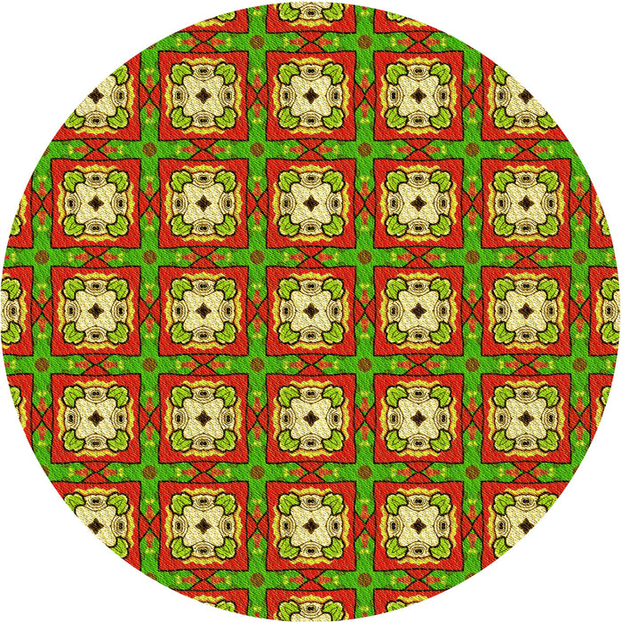 Square Patterned Green Rug, pat3417yw