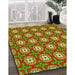 Patterned Green Rug in Family Room, pat3417yw