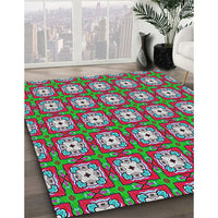 Patterned Green Modern Rug, pat3417