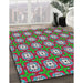 Machine Washable Transitional Green Rug in a Family Room, wshpat3417
