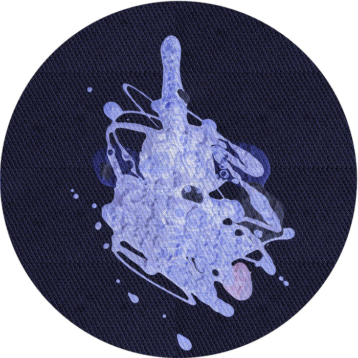 Square Patterned Black Rug, pat3418blu