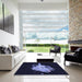 Square Patterned Black Rug in a Living Room, pat3418blu