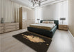 Patterned Oak Brown Rug in a Bedroom, pat3418brn