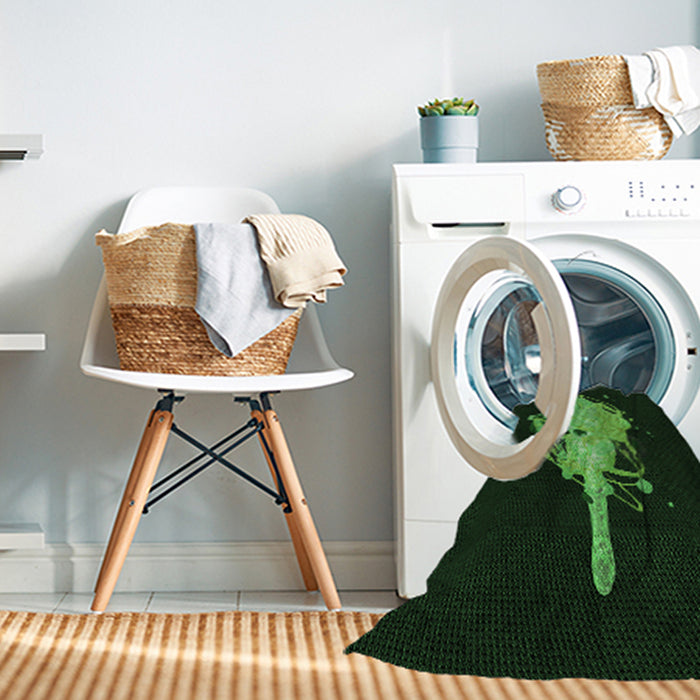 Machine Washable Transitional Black Rug in a Washing Machine, wshpat3418grn