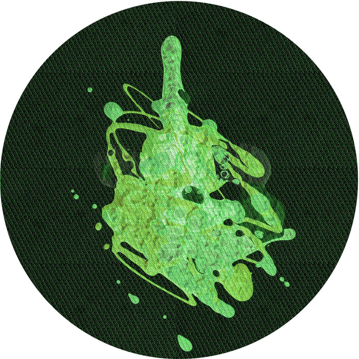 Square Patterned Black Rug, pat3418grn