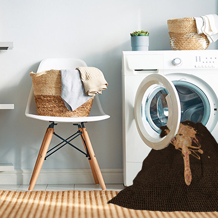 Machine Washable Transitional Saddle Brown Rug in a Washing Machine, wshpat3418org