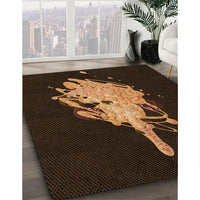 Patterned Saddle Brown Rug, pat3418org