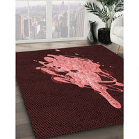 Patterned Chocolate Brown Rug, pat3418rd