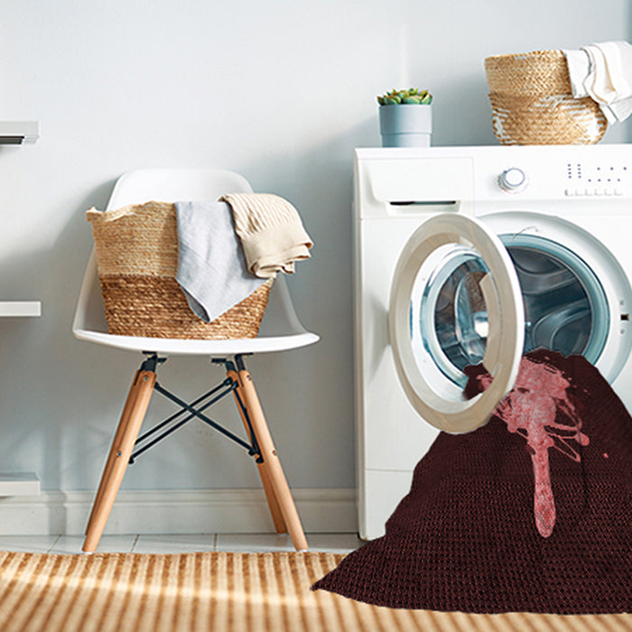 Machine Washable Transitional Chocolate Brown Rug in a Washing Machine, wshpat3418rd