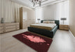 Patterned Chocolate Brown Rug in a Bedroom, pat3418rd