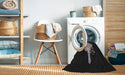 Machine Washable Transitional Black Rug in a Washing Machine, wshpat3418