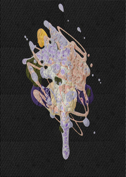 Patterned Black Novelty Rug, pat3418