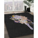 Patterned Black Novelty Rug in Family Room, pat3418