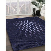 Patterned Black Rug, pat3419blu