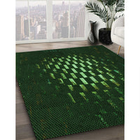 Patterned Deep Emerald Green Rug, pat3419grn