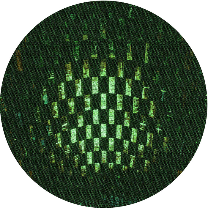 Square Machine Washable Transitional Deep Emerald Green Rug in a Living Room, wshpat3419grn