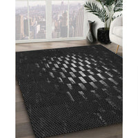 Patterned Black Rug, pat3419gry