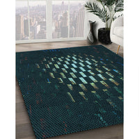 Patterned Black Rug, pat3419lblu