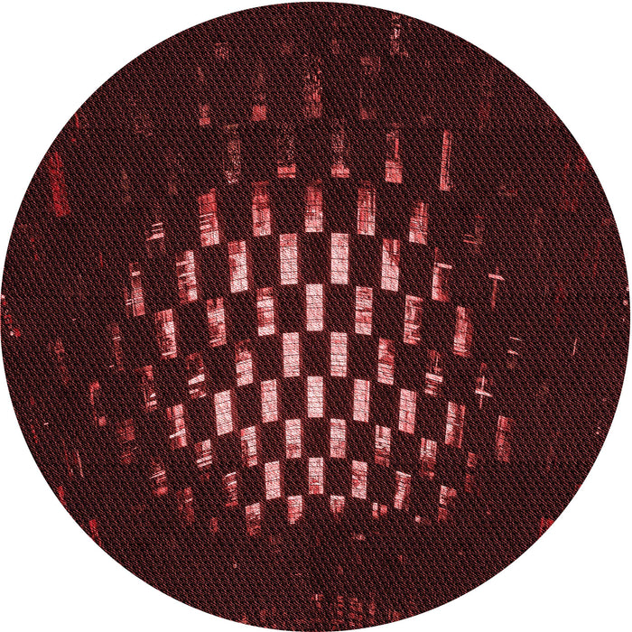 Square Patterned Chocolate Brown Rug, pat3419rd