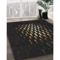 Patterned Black Novelty Rug, pat3419