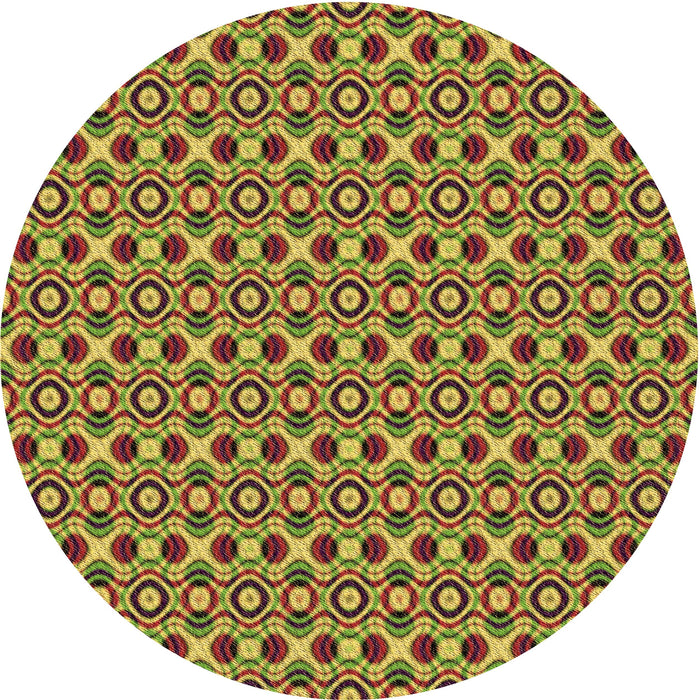 Square Patterned Green Rug, pat342brn