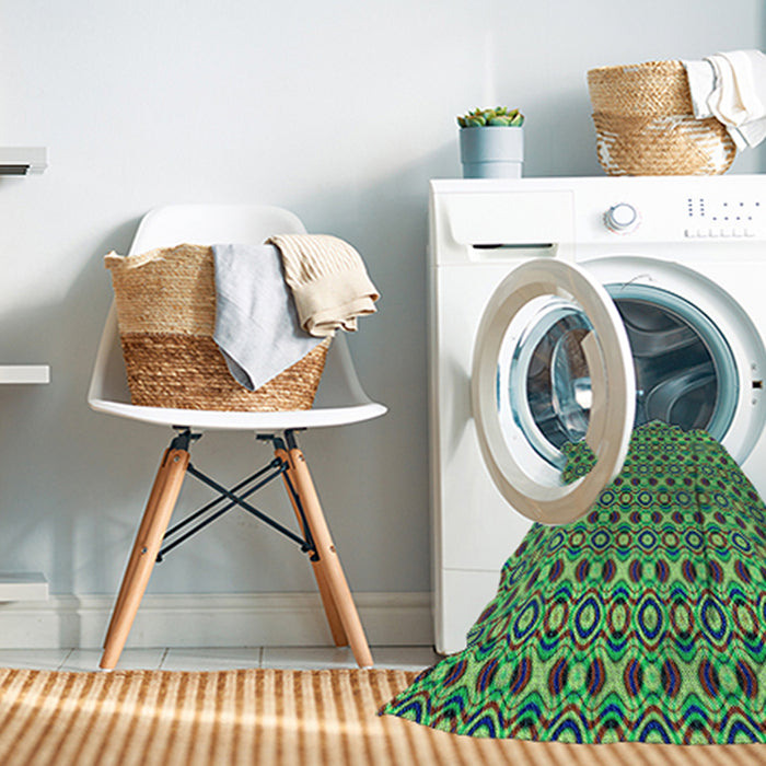 Machine Washable Transitional Green Rug in a Washing Machine, wshpat342lblu