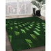 Patterned Green Rug in Family Room, pat3420grn