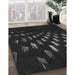 Patterned Black Rug in Family Room, pat3420gry